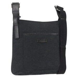 GUCCI GG Canvas Shoulder Bag Black Silver